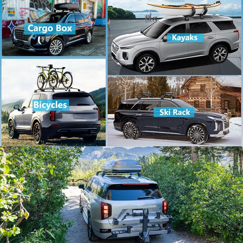 Silent Lockable Roof Racks for Hyundai Palisade 2019-2025, Deepace Cross Bars for Rooftop Cargo Carrier Bag Kayak Bike Snowboad