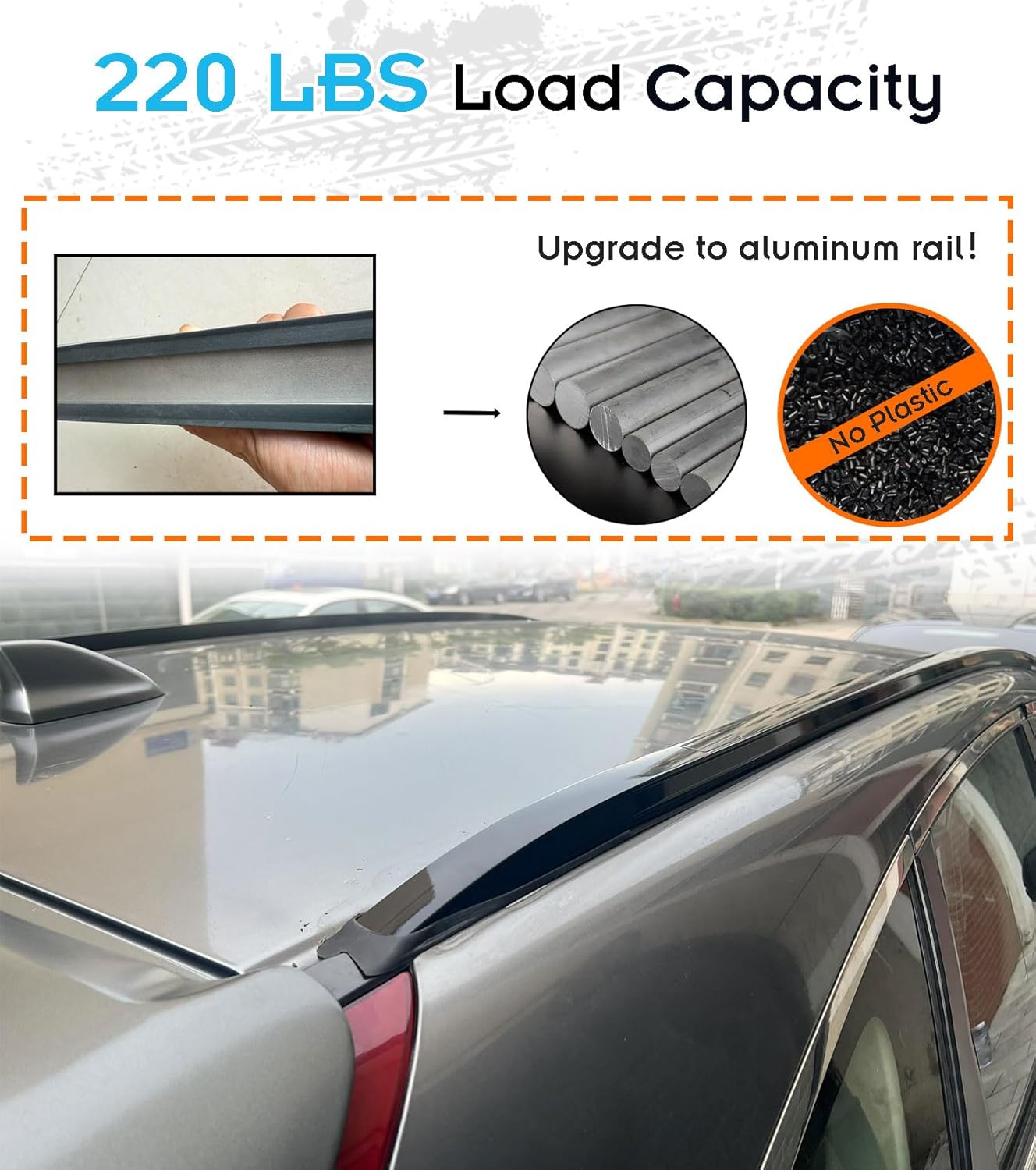 220LBS Roof Rails & Roof Racks for 2012-2016 Honda CR-V, Upgraded Aluminum Side Rails - OE Style All Black Set of 4 with 2 Side Rails and 2 Cross Bars