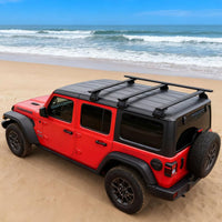 330LBS Lockable 3-PC Roof Racks Compatible with 2007-2025 Jeep Wrangler JK JL Gladiator JT 2&4 Door, Aluminum Black Cross Bars