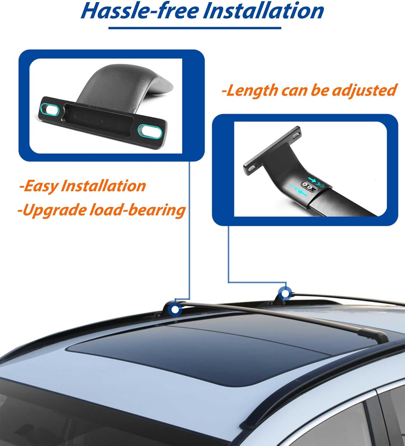 220 LBS Roof Racks for Chevy Blazer EV All-Electric 2024 2025, Work with Flush Side Rails, Deepace All Aluminum Alloy Heavy Duty Cross Bars