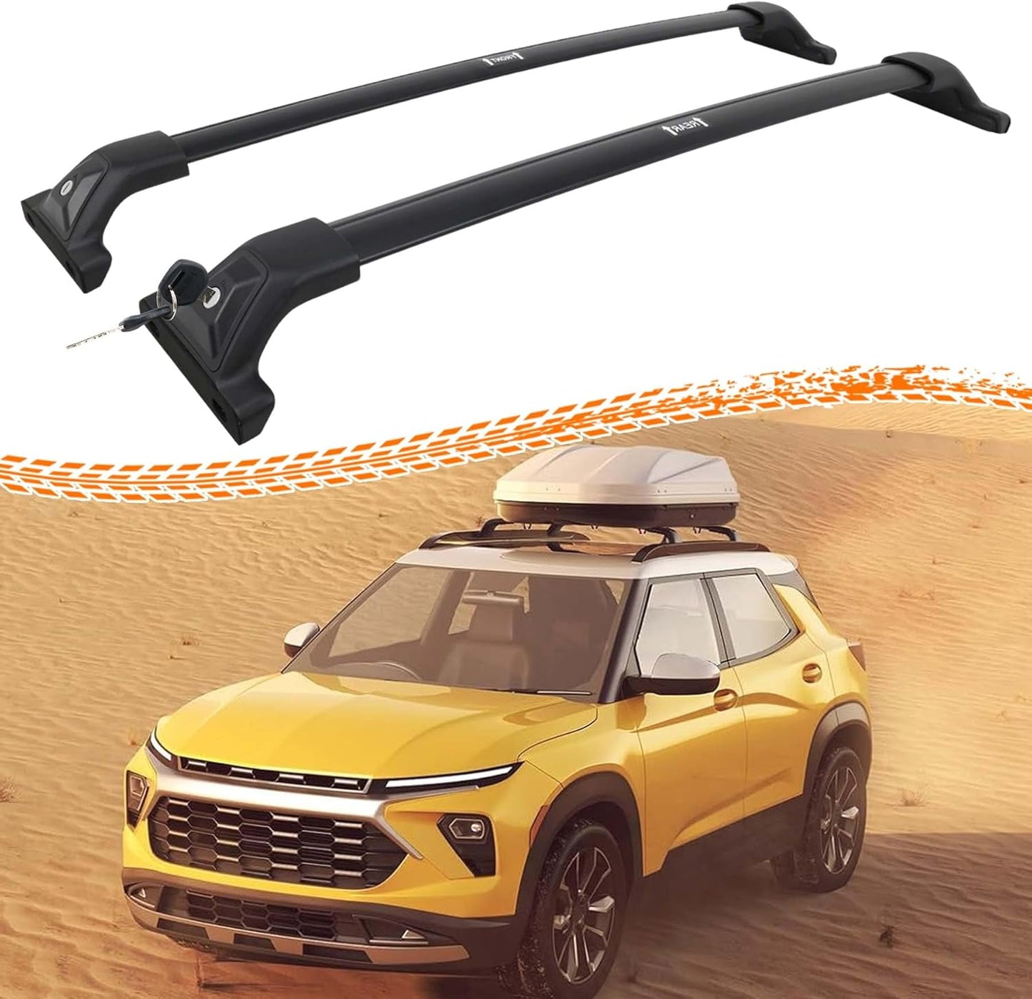Deepace 300 LBS Lockable Roof Rack Cross Bars for Chevy Trailblazer 2021-2025 - Hidden Screws & Low Wind Noise Aluminum Cargo Carrier