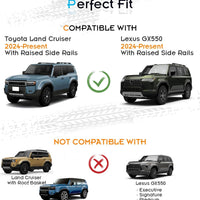 330LBS Lockable Roof Rack Cross Bars for 2024 2025 Toyota Land Cruiser 250 & Lexus GX550, 2-Hole 2-Screw Mounting & Custom Fit Design