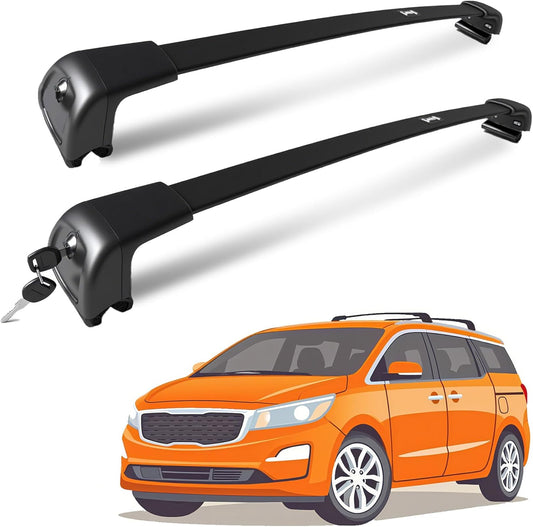 Roof Rack for Kia Sedona 2015-2021 with Flush Rails, 265 LBS Capacity Cross Bars - Anti-Theft Lock - Aerodynamic Noise Reduction - Kayak, Bike, Ski Ready