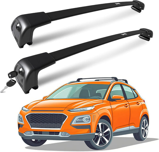 Roof Rack for Hyundai Kona & Kona EV 2018-2023 with Flush Rails, 265 LBS Capacity Cross Bars - Anti-Theft Lock - Aerodynamic Noise Reduction - Kayak, Bike, Ski Ready