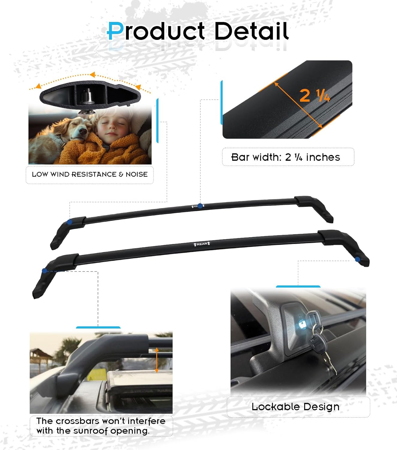 300 LBS Lockable Roof Rack Cross Bars for 2021-2025 Jeep Grand Cherokee L 3-Row and 2022-2025 Jeep Grand Cherokee 2-Row - Hidden Screws & Low Wind Noise Aluminum Cargo Carrier