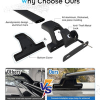 300 LBS Lockable Roof Rack Cross Bars for 2021-2025 Jeep Grand Cherokee L 3-Row and 2022-2025 Jeep Grand Cherokee 2-Row - Hidden Screws & Low Wind Noise Aluminum Cargo Carrier