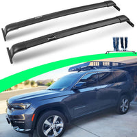 220 LBS Roof Racks Cross Bars for 2021-2025 Jeep Grand Cherokee L & 2022-2025 Grand Cherokee WL, Deepace Black All Aluminum Alloy Cross Rails