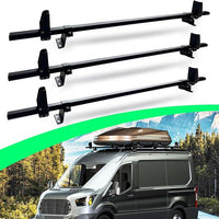 400 LBS Ladder Roof Racks for 2015-2024 Ford Transit Cargo 150 250 350 HD, Gloss Black Heavy Duty Stainless Steel Cargo Roof Racks, Pack of 3
