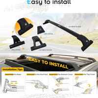 300 LBS Lockable Roof Rack Cross Bars for 2021-2025 Jeep Grand Cherokee L 3-Row and 2022-2025 Jeep Grand Cherokee 2-Row - Hidden Screws & Low Wind Noise Aluminum Cargo Carrier