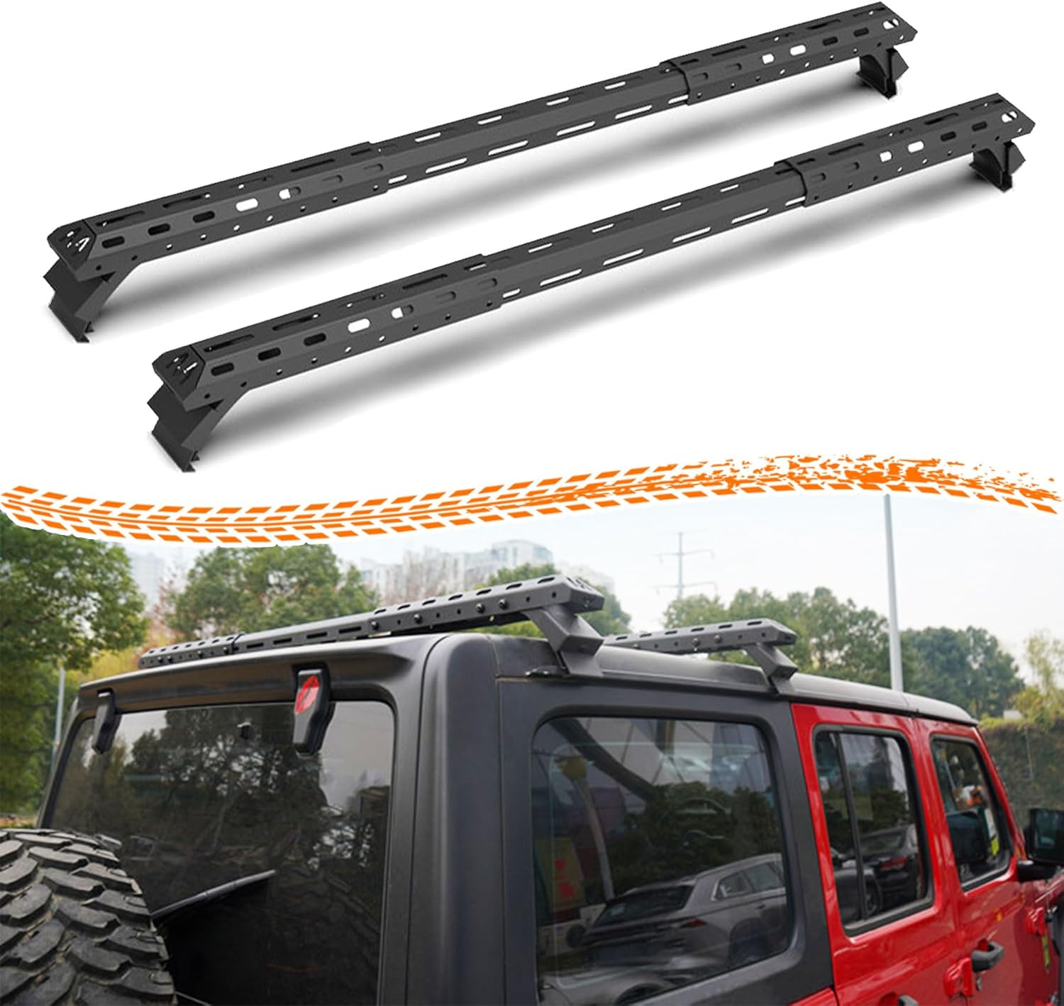 420 LBS Roof Racks Cross Bars for Jeep Wrangler 2007-2025 and Gladiator 2020-2025 (ONLY FIT Hard Roof Top) 2 & 4Door, Can be Adjustable Length Bar
