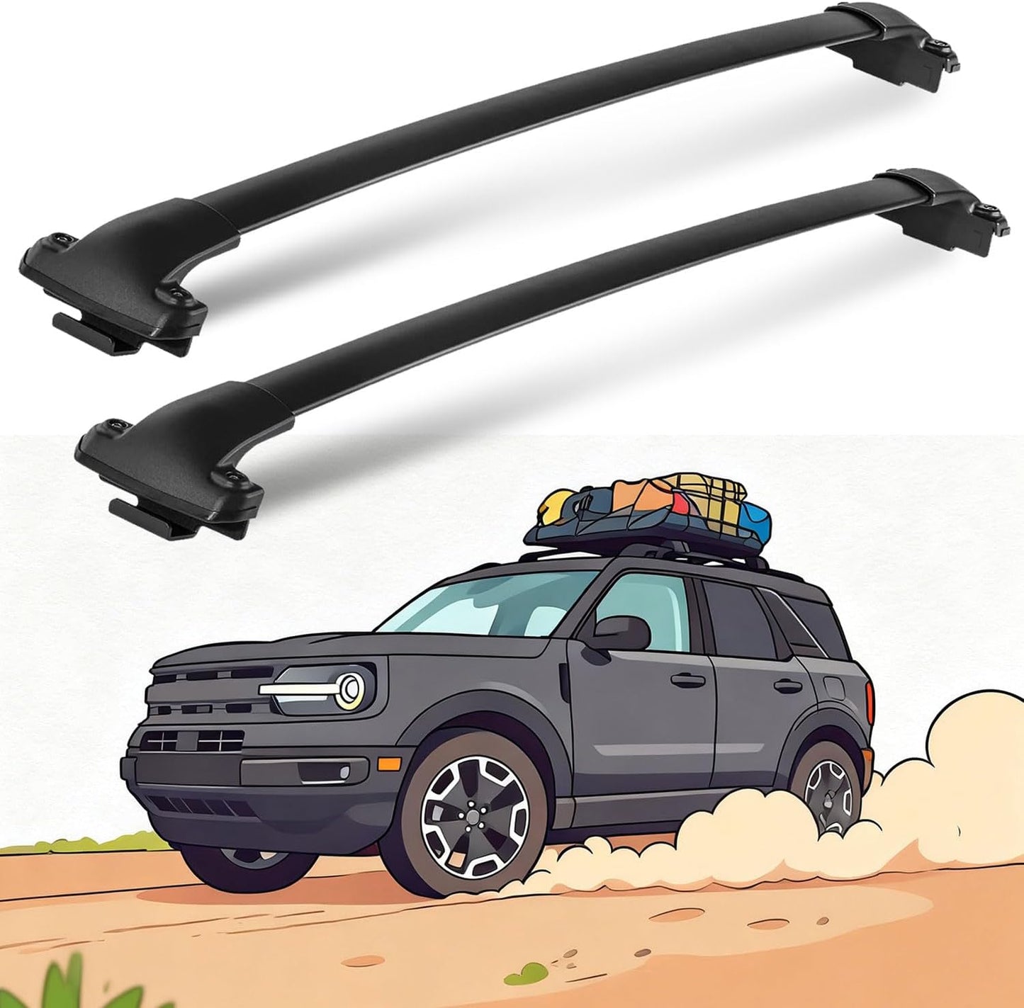 All Aluminum 265LBS Roof Racks for Ford Bronco Sport Off-Road Version, Compatible with First Edition 2021 & Outer-Banks 2022-2025 & Badlands 2021-2025 Trim