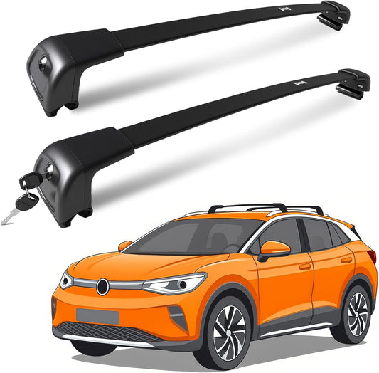 Roof Rack for VW Volkswagen ID.4 2023-2025 with Flush Rails, 265 LBS Capacity Cross Bars - Anti-Theft Lock - Aerodynamic Noise Reduction - Kayak, Bike, Ski Ready