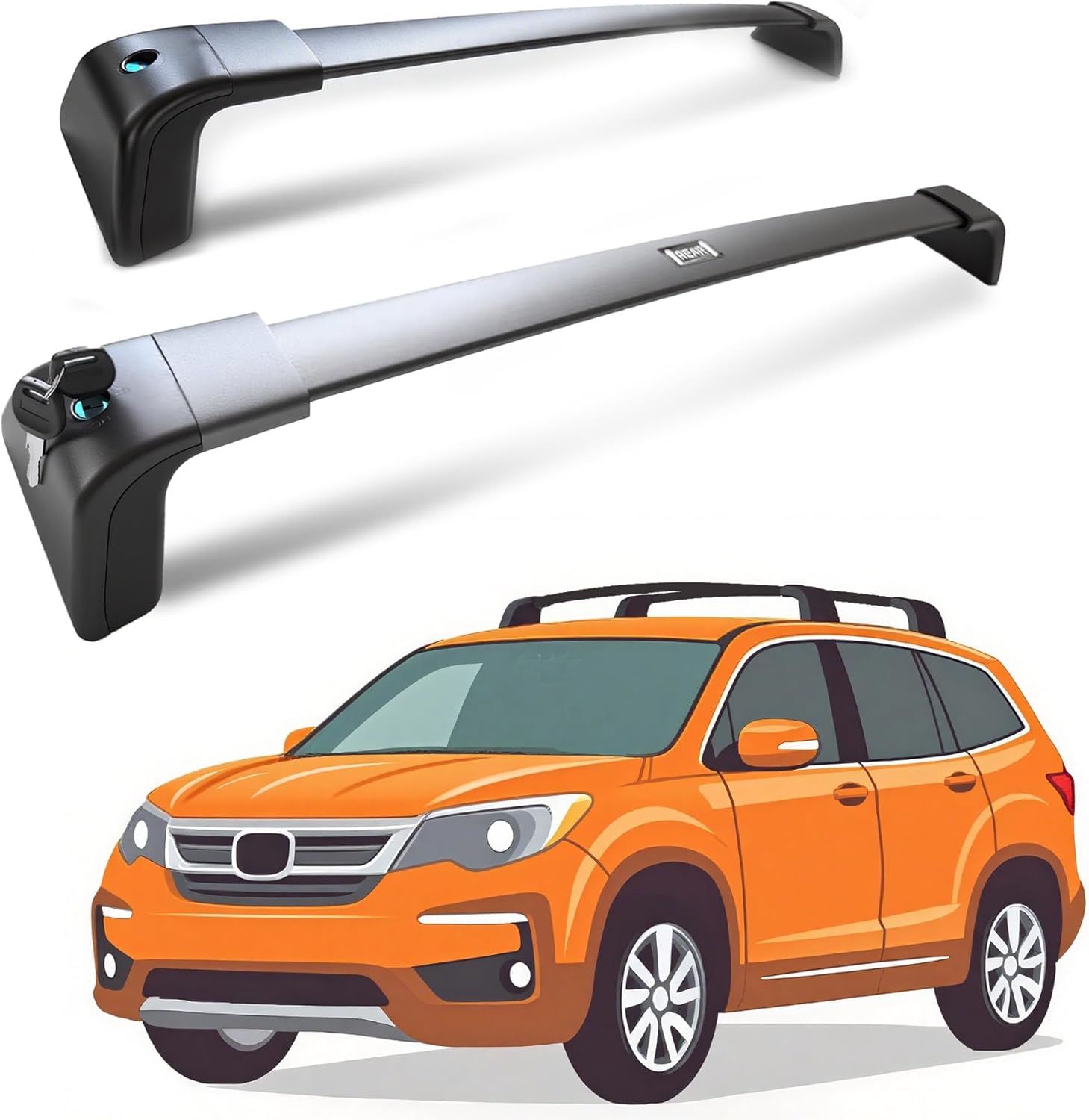 Deepace Roof Rack for Honda Pilot 2016-2022 Without Side Rails, 265 LBS Heavy Duty Cross Bars- Anti-Theft Lock- Low Wind Noise- Kayak, Bike, Cargo Ready