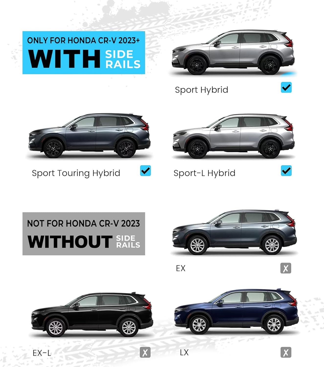 300LBS Lockable Roof Rack Cross Bars for Honda CRV Hybrid 2023-2025 - Hidden Screws & Low Wind Noise Aluminum Cargo Carrier