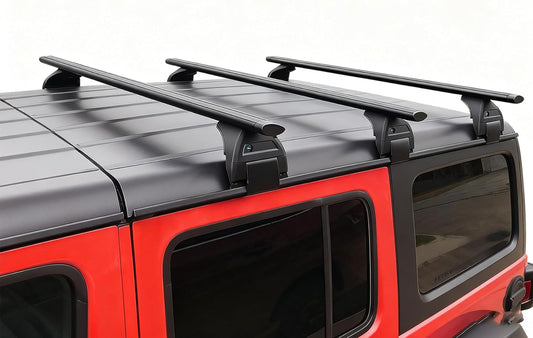 330LBS Lockable 3-PC Roof Racks Compatible with 2007-2025 Jeep Wrangler JK JL Gladiator JT 2&4 Door, Aluminum Black Cross Bars