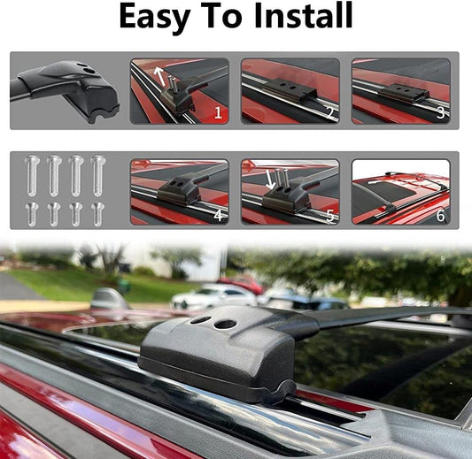 220LBS Roof Racks for Jeep Grand Cherokee WK2 2011-2021 - Only Fit Factory Grooved Metal Side Rails, Deepace Metal Clamp Cross Bars