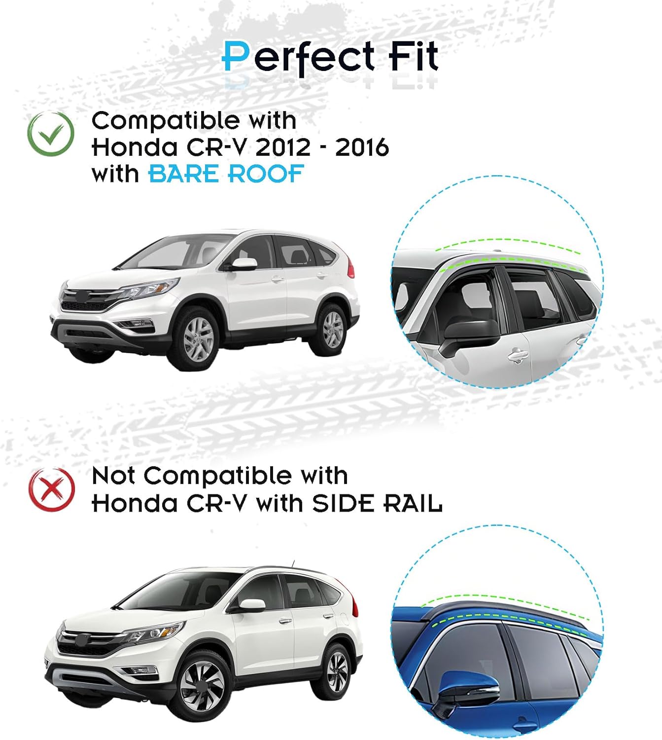 220LBS Roof Rails & Roof Racks for 2012-2016 Honda CR-V, Upgraded Aluminum Side Rails - OE Style All Black Set of 4 with 2 Side Rails and 2 Cross Bars