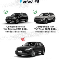 Deepace 330LBS Lockable Roof Rack Cross Bars for VW Tiguan 2018-2024 and Taos 2020-2024, 2-Hole 2-Screw Mounting & Custom Fit Design