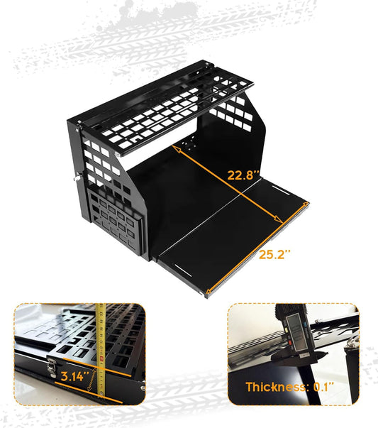 Deepace Aluminum Rear Door Tailgate Table with Molle Panel for Ford Bronco 2021-2025, 2 and 4 Door