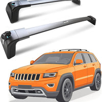 Deepace Roof Rack for Jeep Grand Cherokee 2011-2021 with Grooved Metal Side Rails, 265 LBS Heavy Duty Cross Bars- Anti-Theft Lock- Low Wind Noise- Kayak, Bike, Cargo Ready