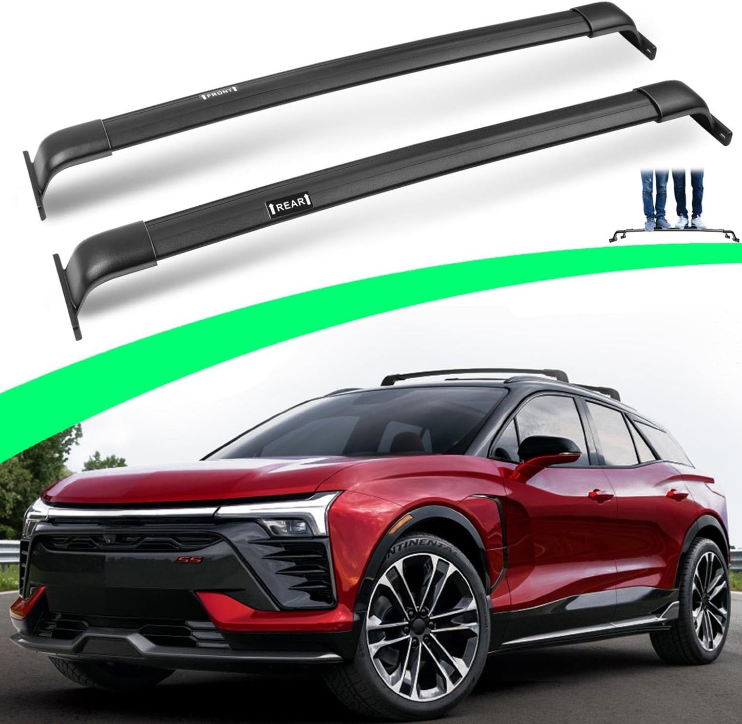 220 LBS Roof Racks for Chevy Blazer EV All-Electric 2024 2025, Work with Flush Side Rails, Deepace All Aluminum Alloy Heavy Duty Cross Bars