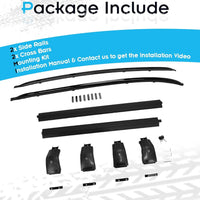 Lockable Roof Rails & Cross Bars for Honda HR-V 2016-2022, 2 Side Rails & 2 Roof Racks, Deepace All Black Rooftop Accessories