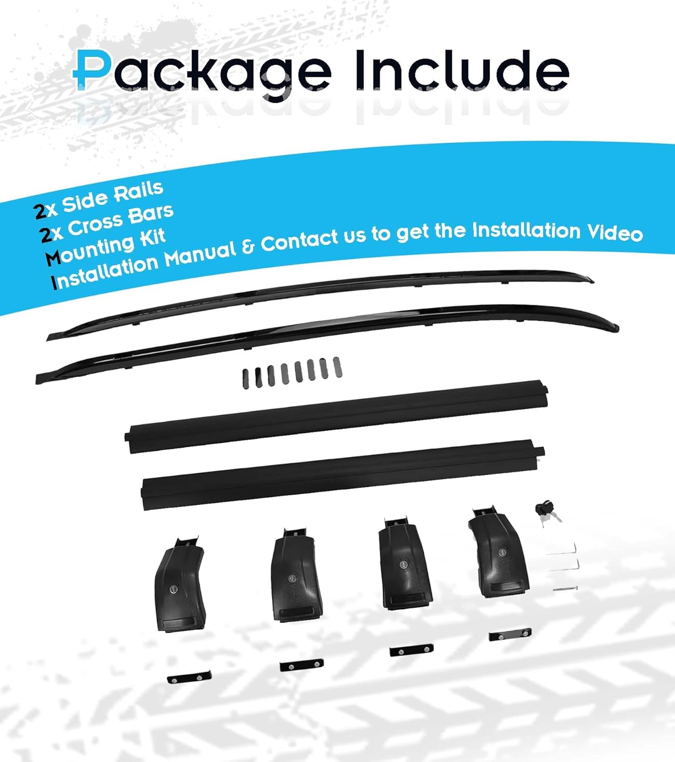 Lockable Roof Rails & Cross Bars for Honda HR-V 2016-2022, 2 Side Rails & 2 Roof Racks, Deepace All Black Rooftop Accessories