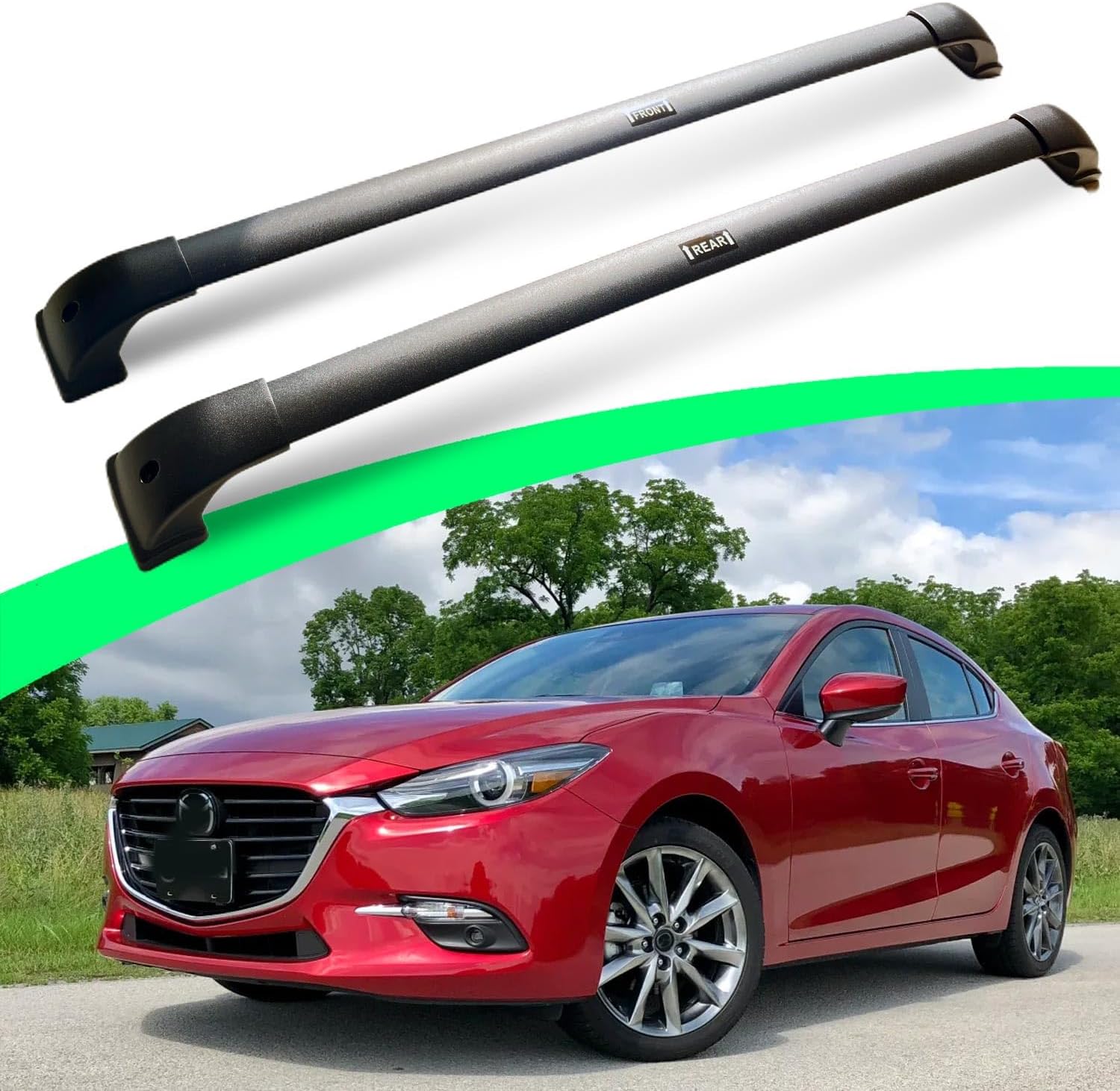 Max Loading 220LBS Cross Bars Roof Racks for Mazda 3 2009-2013, Deepace Cross Rails for Rooftop Cargo Carrier Bag Kayak Bike Snowboad