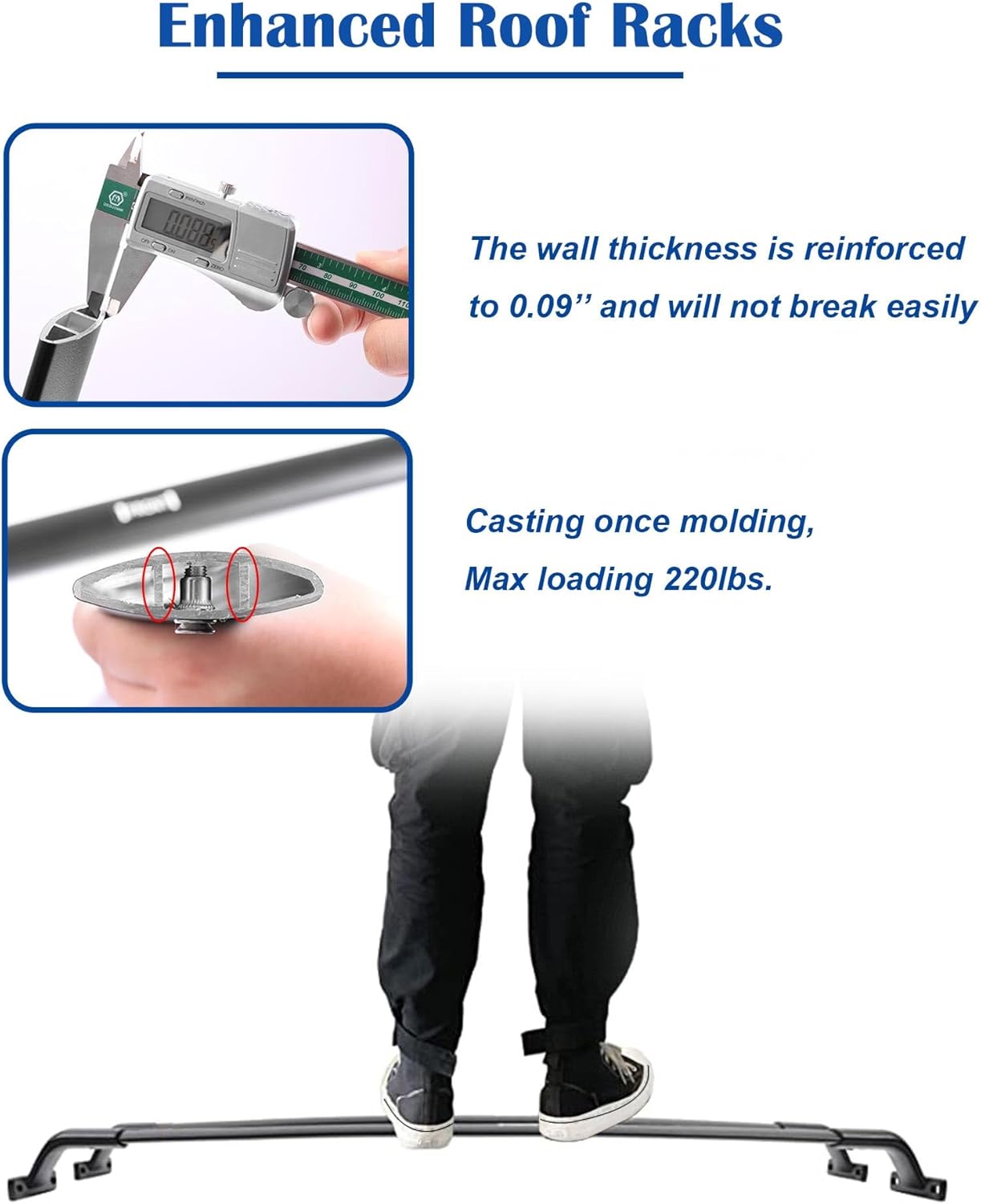 220 LBS Roof Racks for 2025 2026 Chevrolet Equinox & GMC Terrain, Not Fit Equinox EV, Deepace All Aluminum Cross Bars