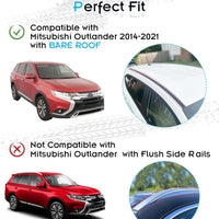 Roof Rack for Mitsubishi Outlander 2014-2021 Without Side Rails, 265 LBS Heavy Duty Cross Bars- Anti-Theft Lock- Low Wind Noise- Kayak, Bike, Cargo Ready