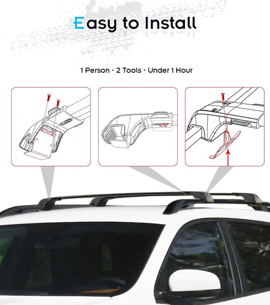 Deepace 330LBS Lockable Roof Rack Cross Bars for 2026 Hyundai Palisade, 2-Hole 2-Screw Mounting & Custom Fit Design