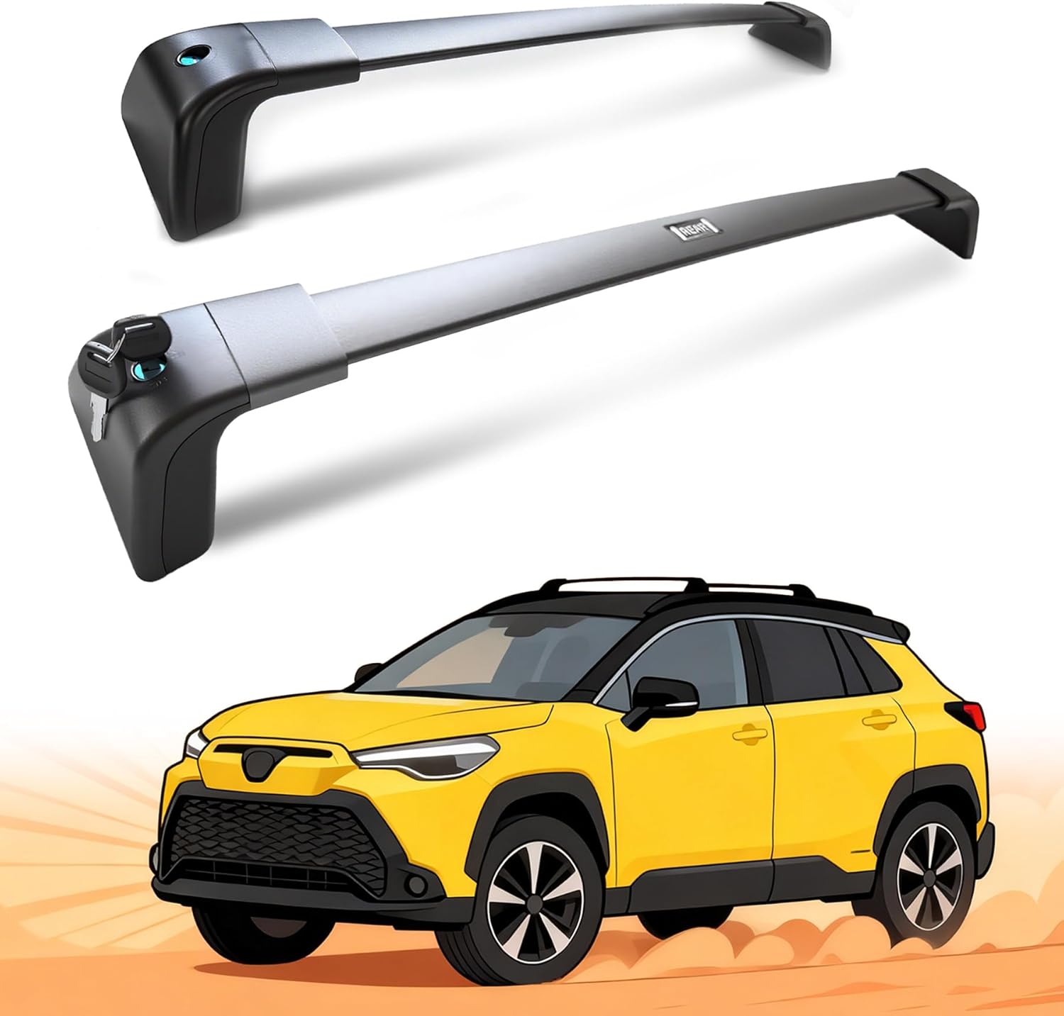 Deepace Roof Rack for Toyota Corolla Cross & Hybrid 2022-2026 with Flush Side Rails, 265 LBS Heavy Duty Cross Bars- Anti-Theft Lock- Low Wind Noise- Kayak, Bike, Cargo Ready