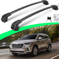 Upgraded Silent Roof Racks for 2013-2018 Hyundai Santa Fe Sport & Santa Fe XL, Anti-Theft Cross Bars for Rooftop Cargo Ski Kayak Bike Accessories