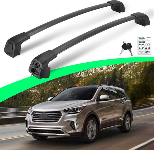 Upgraded Silent Roof Racks for 2013-2018 Hyundai Santa Fe Sport & Santa Fe XL, Anti-Theft Cross Bars for Rooftop Cargo Ski Kayak Bike Accessories