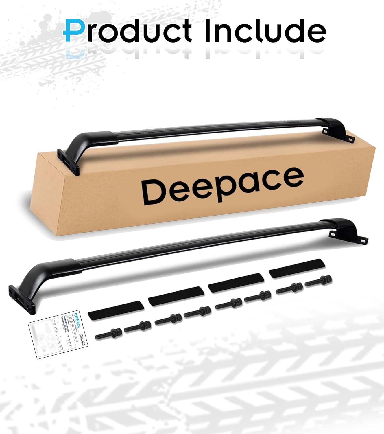 220 LBS Roof Racks Cross Bars for 2021-2025 Jeep Grand Cherokee L & 2022-2025 Grand Cherokee WL, Deepace Black All Aluminum Alloy Cross Rails