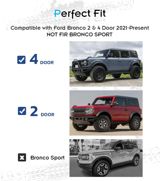 Deepace Aluminum Rear Door Tailgate Table with Molle Panel for Ford Bronco 2021-2025, 2 and 4 Door