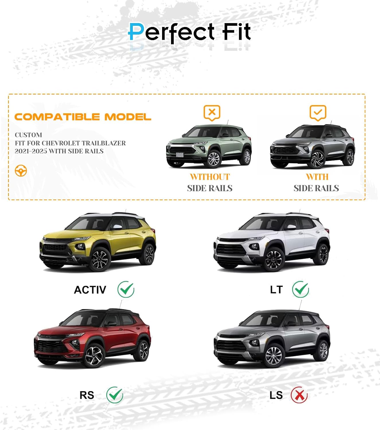 Deepace 300 LBS Lockable Roof Rack Cross Bars for Chevy Trailblazer 2021-2025 - Hidden Screws & Low Wind Noise Aluminum Cargo Carrier