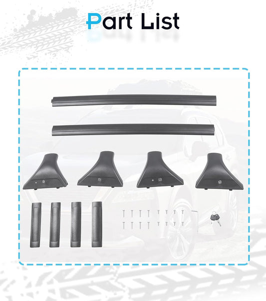 Anti-Theft Cross Bars Roof Racks for Nissan Rogue 2021-2025, 260 LBS Cross Rails for Ski Bike Rooftop Accessoreis