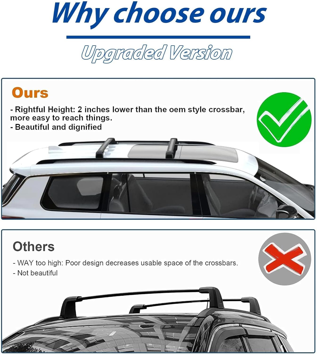 220 LBS Roof Racks Cross Bars for 2021-2025 Jeep Grand Cherokee L & 2022-2025 Grand Cherokee WL, Deepace Black All Aluminum Alloy Cross Rails