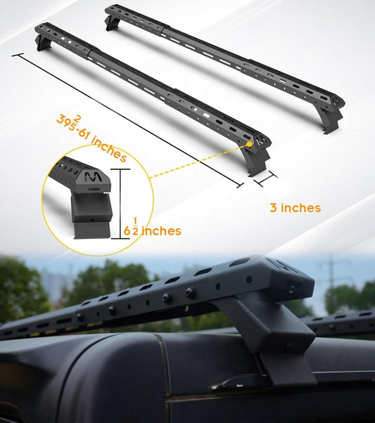 420 LBS Roof Racks Cross Bars for Jeep Wrangler 2007-2025 and Gladiator 2020-2025 (ONLY FIT Hard Roof Top) 2 & 4Door, Can be Adjustable Length Bar