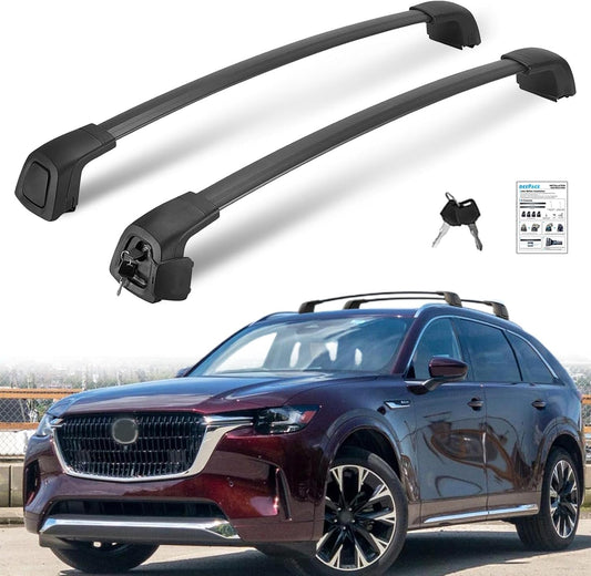 Silent Lockable Roof Racks for Mazda CX-90 & CX-70 2024 2025, Deepace Heavy Duty Cross Bars for Kayak Bike Snowboad