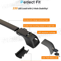 330LBS Lockable Roof Rack Cross Bars for Subaru Forester 2026-2009, 2-Hole 2-Screw Mounting & Custom Fit Design