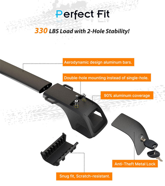 Deepace 330LBS Lockable Roof Rack Cross Bars for 2026 Hyundai Palisade, 2-Hole 2-Screw Mounting & Custom Fit Design