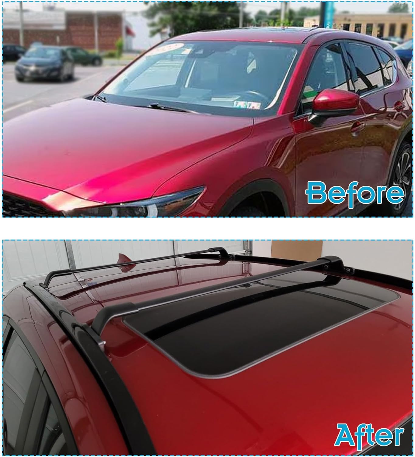 220LBS Roof Rails Racks for Mazda CX-5 CX5 2017-2025, Deepace All Aluminum Set of 4 with 2 Side Rails and 2 Cross Bars, All Black Cargo Accessories