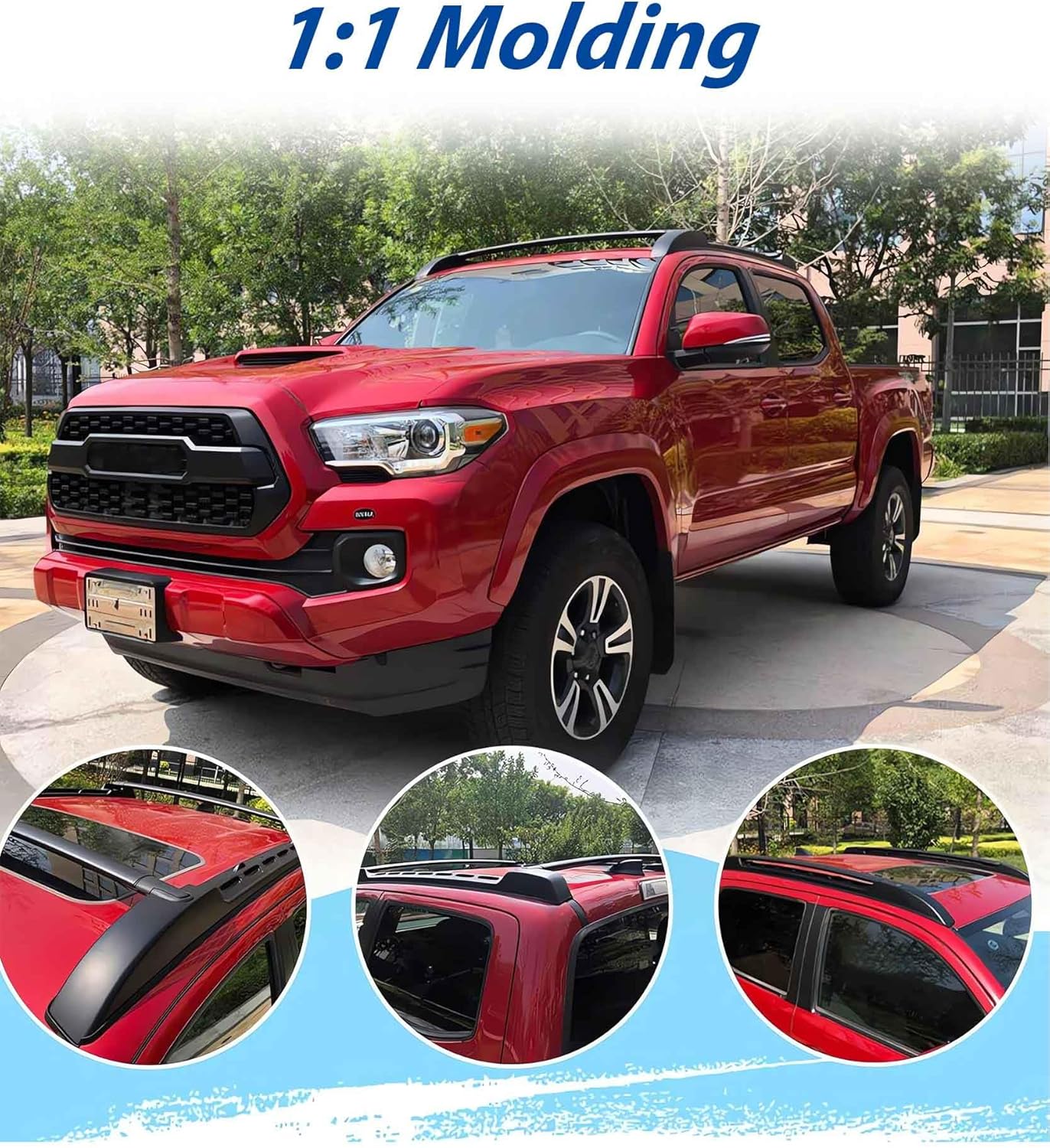 Upgrade 200LBS Roof Racks Cross Bars for Toyota Tacoma 2005-2023 Double Cab, Roof Side Rails Cross Rails for Off Road Adventure Cargo Rooftop Accessories
