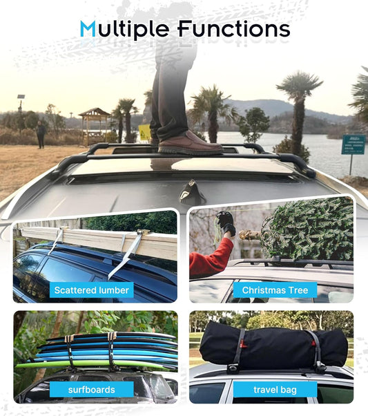 300 LBS Lockable Roof Rack Cross Bars for 2021-2025 Jeep Grand Cherokee L 3-Row and 2022-2025 Jeep Grand Cherokee 2-Row - Hidden Screws & Low Wind Noise Aluminum Cargo Carrier