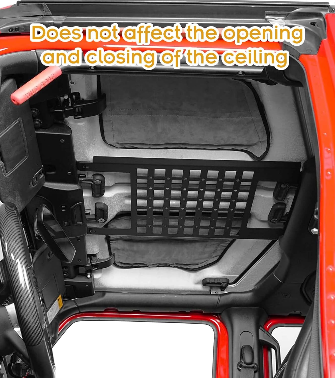 165LBS Roof Molle Panel for Jeep Wrangler JL & Gladiator JT 2/4 Doors 2018-2024 (NOT FIT Electric Soft-top Models), No Drilling Required