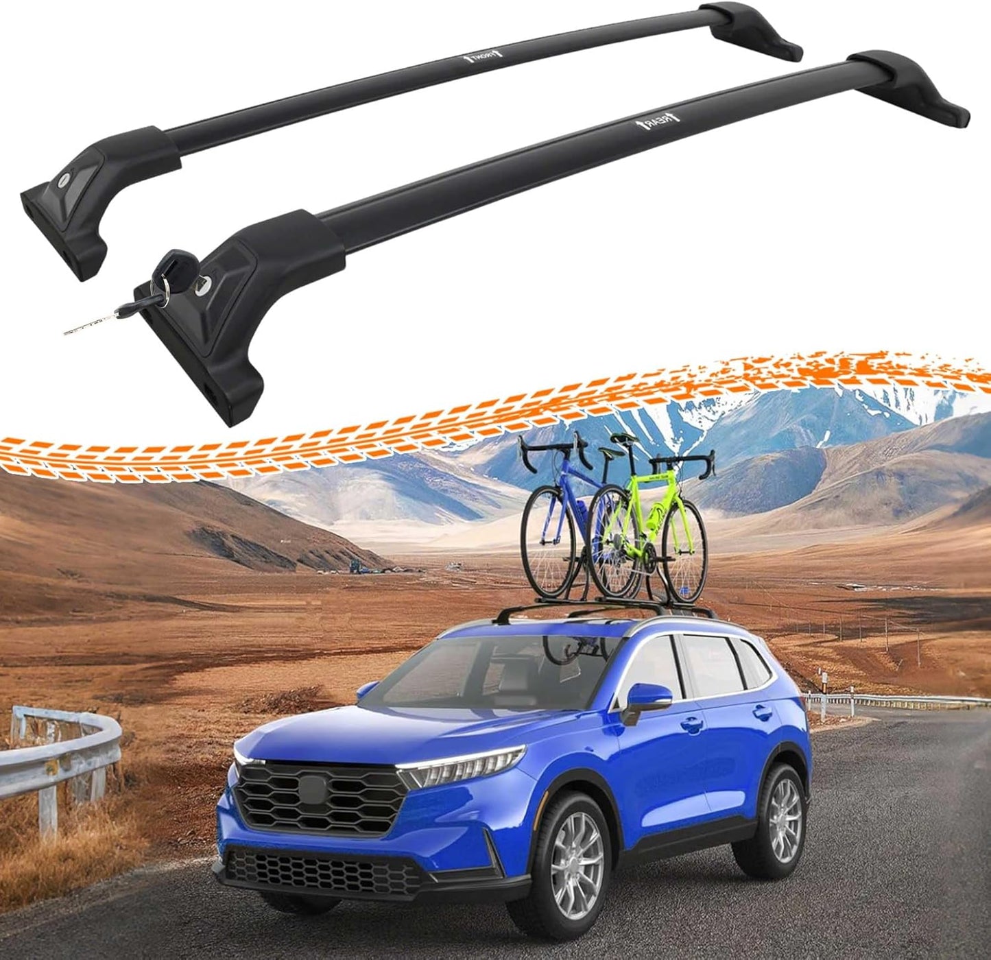 300LBS Lockable Roof Rack Cross Bars for Honda CRV Hybrid 2023-2025 - Hidden Screws & Low Wind Noise Aluminum Cargo Carrier