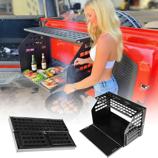 Deepace Aluminum Rear Door Tailgate Table with Molle Panel for Ford Bronco 2021-2025, 2 and 4 Door