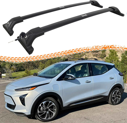 300LBS Lockable Roof Rack Cross Bars for Chevy Bolt EUV 2022 2023 2024 - Hidden Screws & Low Wind Noise Aluminum Cargo Carrier
